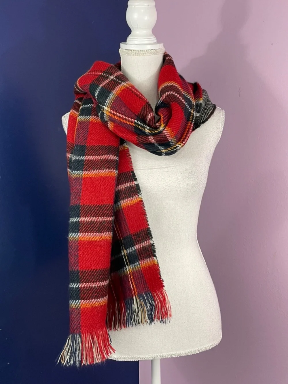 Red Plaid Blanket Scarf 28